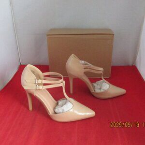 Journee Collection Tru T Strap Stiletto Pumps $85 - US Size 8 1/2 - Nude - 1350